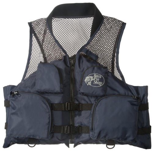 Bass Pro Shops Deluxe Mesh Fishing Life Vest for Adults - Navy