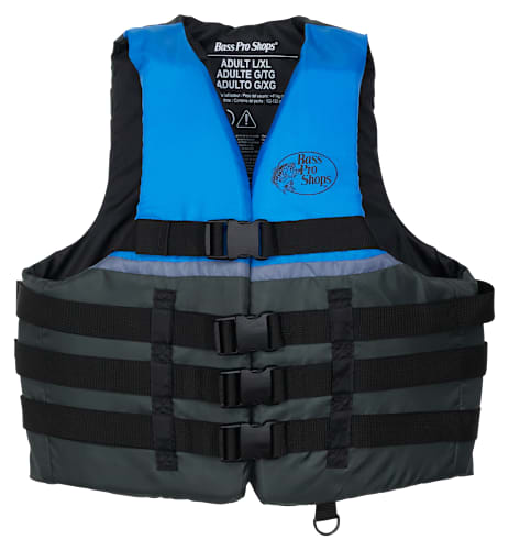 Bass Pro Shops Dual-Size Life Jacket - Yellow/Silver/Black - 2XL