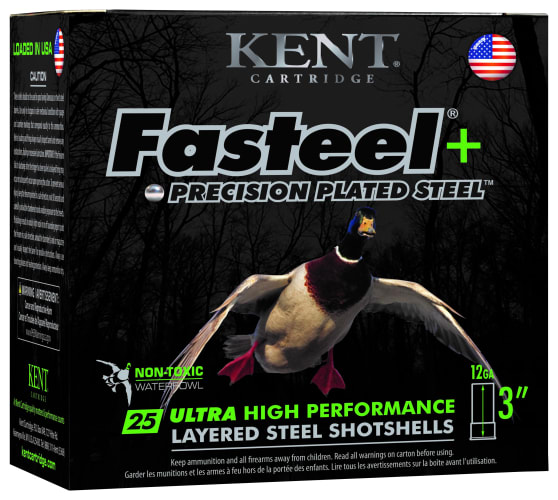 Kent Fasteel+ Precision Plated Steel Shotshells - 12 Gauge - BB/2