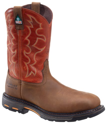 Ariat Workhog Composite Toe Pull-On Work Boots for Men - Dark Earth/Brick Ariat Men main image 3