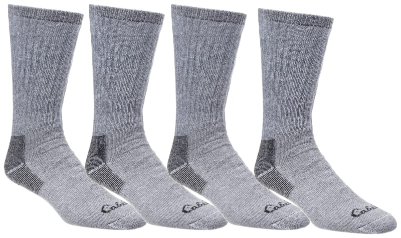 Cabela's Medium-Weight Wool Boot Socks for Men 4-Pair Pack