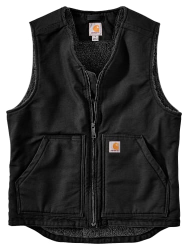 ジャケット・アウター BoTT WASHED DUCK VEST LIGHT BLUE Carhartt 104277 - Washed Duck Mock Neck Vest - Sherpa Lined