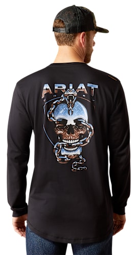 Ariat Rebar Workman Chrome Skull Long-Sleeve Shirt for Men