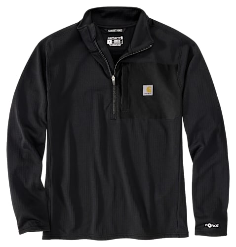 Carhartt Force Relaxed-Fit Mock-Neck Half-Zip Long-Sleeve T-Shirt