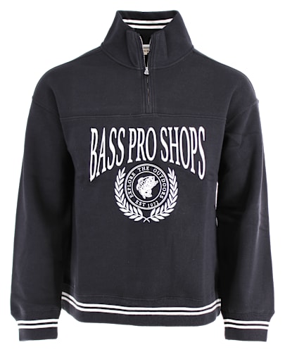 Bass Pro Shops Embroidered Quarter-Zip Sweatshirt - Black - 2XL