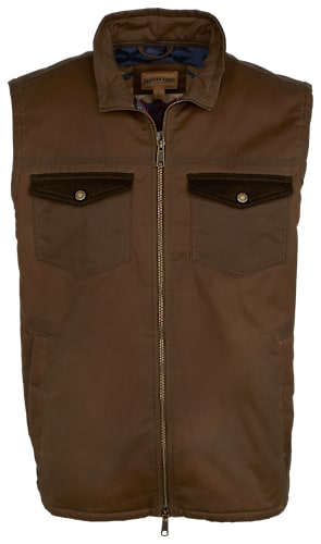 Redhead Masters フィッシングベスト ブラウン RedHead Ranch Waxed Cotton Vest for Men | Cabela's