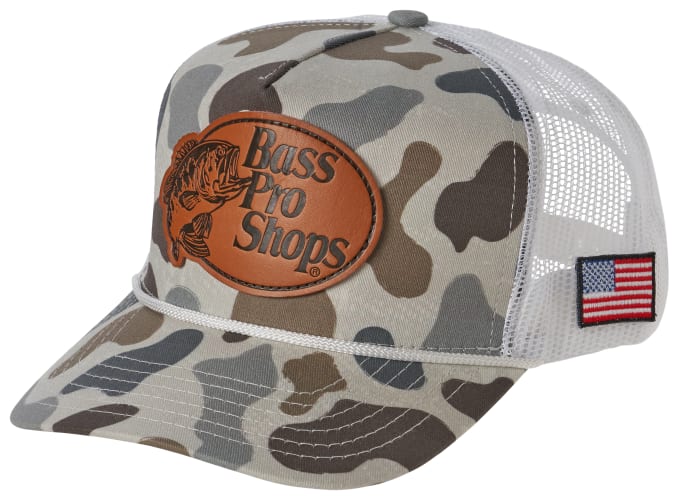 配送員設置 Mesh-Back Camo Patch Faux-Leather Shops Pro Bass Cap Bass | 帽子