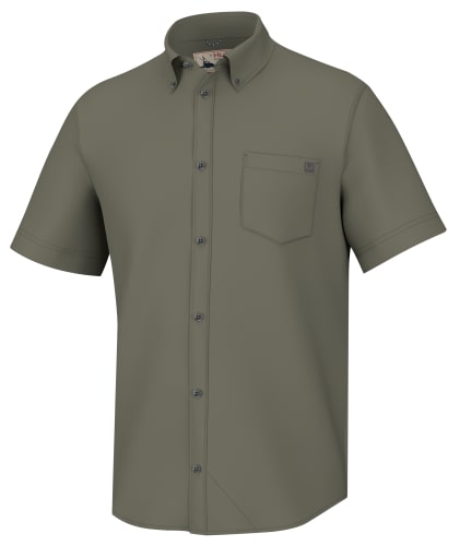 HUK Kona Chemise de pêche boutonnée à Manches Courtes pour Homme