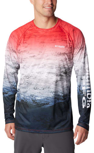 Columbia PFG Super Terminal Tackle Long-Sleeve Shirt for Men - Red