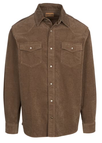 【BAON】Comed Button Corduroy Long One Piece RedHead Ranch Boone Corduroy Long-Sleeve Shirt for Men