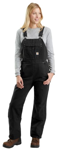 Carhartt Quilt-Lined Duck Bib Overalls for Ladies
