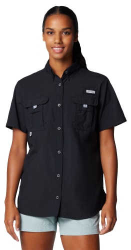 売れ筋商品|||コロンビア カットソー トップス レディース Women's Bahama¢ II Button-Down Short-Sleeve Top Black Columbia Women's PFG Bahama Short Sleeve Shirt, Black