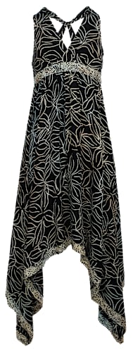 Santiki Daphne Halter Handkerchief Dress for Ladies - Black Leaf - XL |  Bass Pro Shops