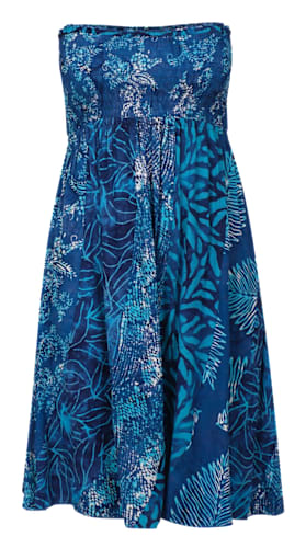 Santiki Taryn Strapless Dress Swimsuit Cover-Up for Ladies - Blue Batik - L  | Bass Pro Shops