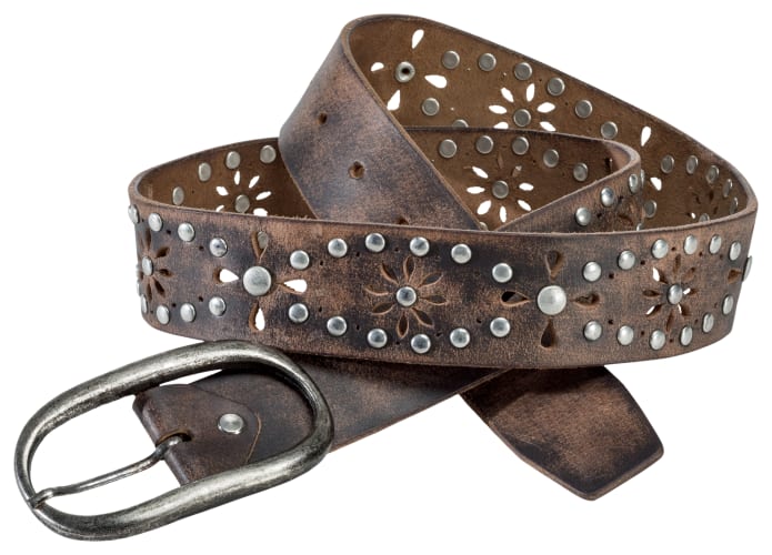 Natural Reflections Floral Cutout Studded Leather Belt | Cabela's