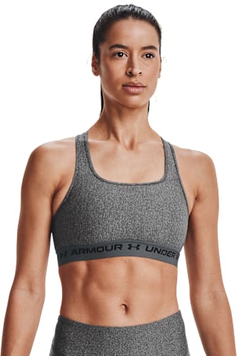 (取寄) アンダーアーマー レディース クロスバック ミッド ヘザー ブラ Under Armour women Cross-Back Mid Heather Bra Silica Green/White Under Armour Mid Crossback Heather Sports Bra for Ladies | Cabela's