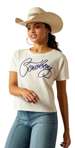 Ariat Cowboy Cropped Short-Sleeve T-Shirt for Ladies