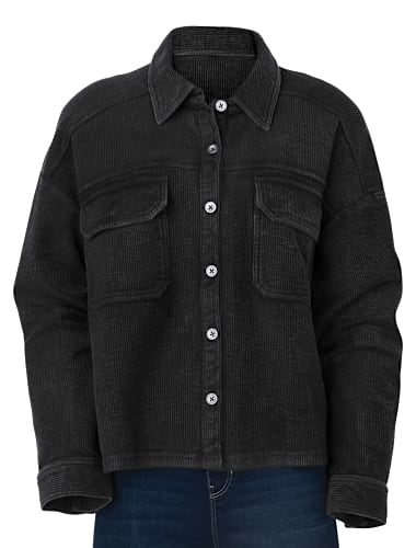 Natural Reflections Rib-Knit Shirt Jacket for Ladies