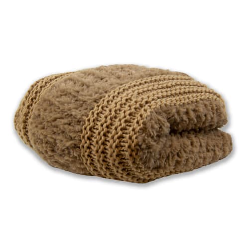 tobacco throw blanket Puna woven from 100% natural fibers of Alpaca and Cotton Donna Sharp Plush Knit Throw