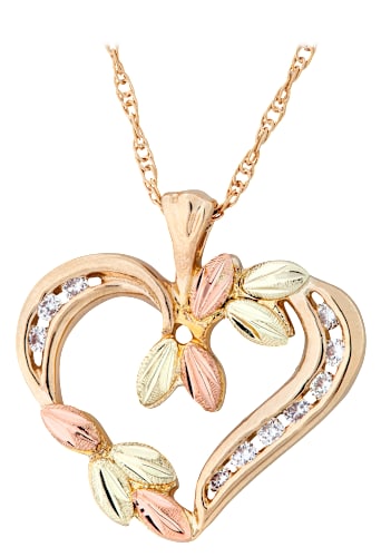 Landstrom's 10K Black Hills Gold Diamond Heart Necklace Cabela's