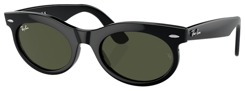 RayBan RB2242 Ref#0844 . Black frame with Green lenses Ray-Ban Wayfarer Oval L (53 - 22) with Green lenses and  main image 2