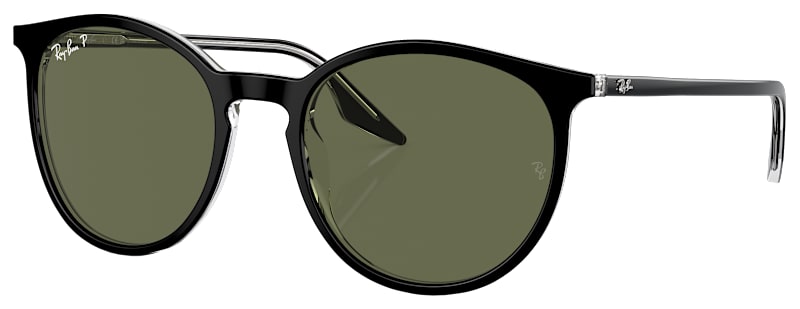 Ray-Ban RB2204 Glass Polarized Sunglasses - Black On  display picture 1