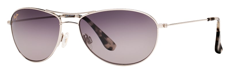 Maui Jim Baby Beach polarized sunglasses. Silver frames with brown lenses. Silver Maui Jim Baby Beach 245 main image 2