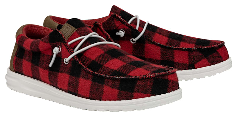 Red Plaid Hey Dude Women's Plaid Hey Dude Wendy Women's Red