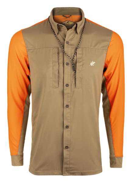 Button Down Blaze Orange Hunting Shirt Tiger Hill Men's Full Blaze