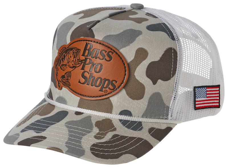 Bass Pro Shops Faux-Leather Patch Camo Mesh-Back Cap | Bass