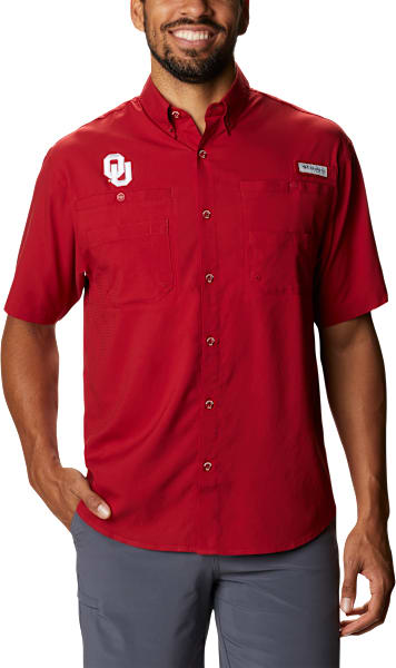 Columbia Collegiate PFG Tamiami Short-Sleeve Button-Down Shirt for Men