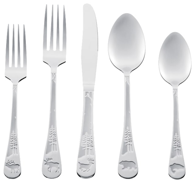 White River Home Wildlife Animal Pattern 20-Piece Flatware Set