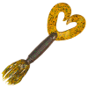 Chompers Twin Tail Grubs - 5" - Rootbeer Green Flake