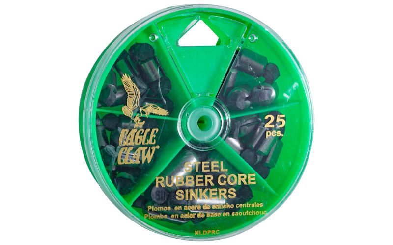Eagle Claw 25-Piece Steel Rubber Core Sinker Assortment