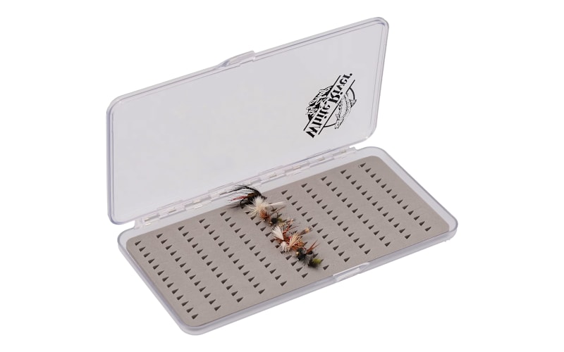 White River Fly Shop Riseform Triangle Slit Foam Fly Box-Clear/Gray