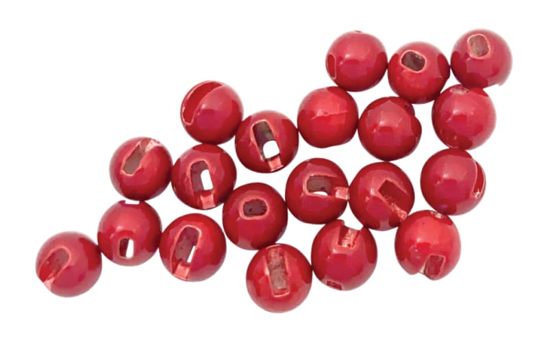 Montana Fly Company Slotted Tungsten Lucent Beads 20-Pack-Blood Red