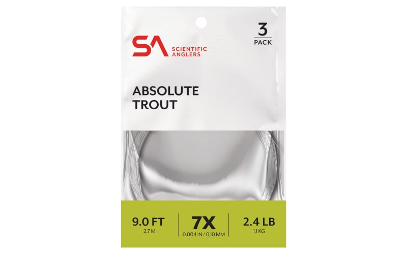 Scientific Anglers Absolute Trout Tapered Leader 3-Pack-Clear