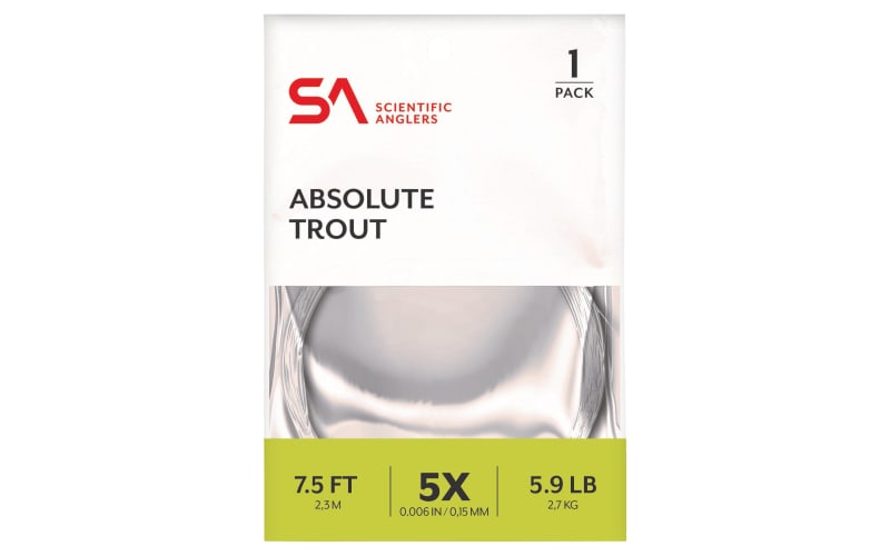 Scientific Anglers Absolute Trout Tapered Leader-Clear