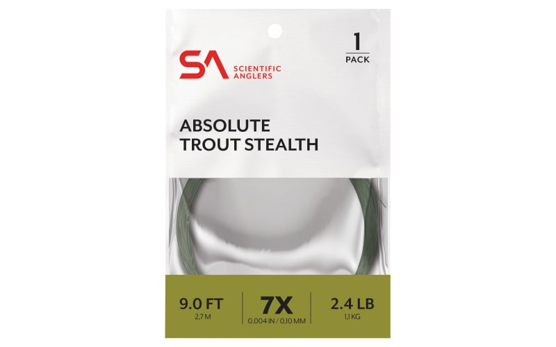 Scientific Anglers Absolute Trout Stealth Tapered Leader-Green
