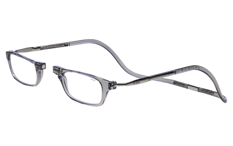 CliC Reader Original Expandable Reading Glasses with Neck Band-Smoke