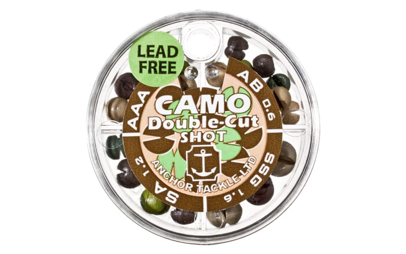 Anchor Non-Toxic Camo Double-Cut Split Shot Large 4 Compartment