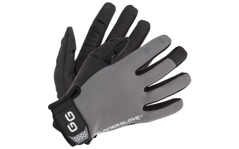 Glacier Glove Slit Finger Neoprene Fishing Gloves-Black/Gray