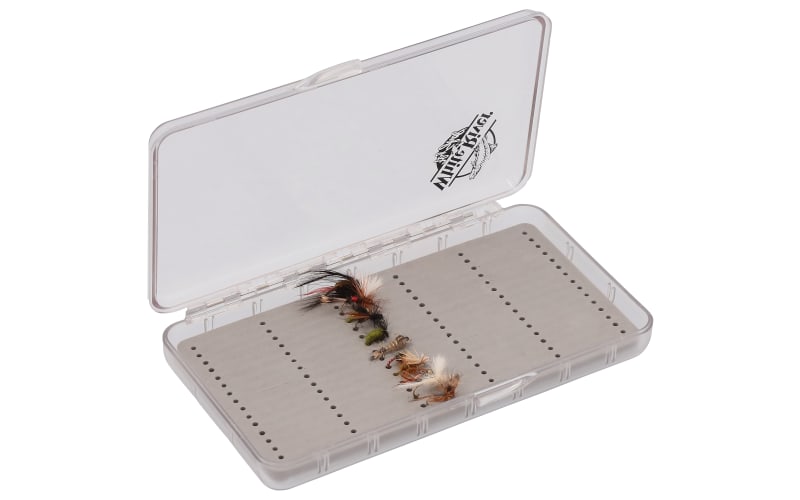 White River Fly Shop Riseform Long Slit Foam Fly Box-Clear/Gray