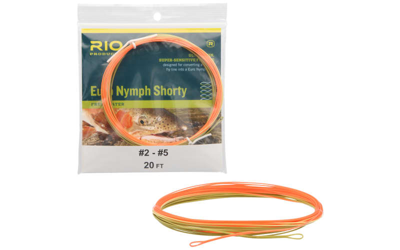 RIO Euro Nymph Shorty Fly Line-Orange/Sage/Olive
