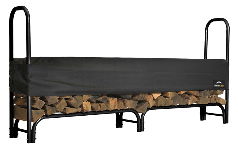 ShelterLogic Heavy-Duty Firewood Rack with Cover-Black