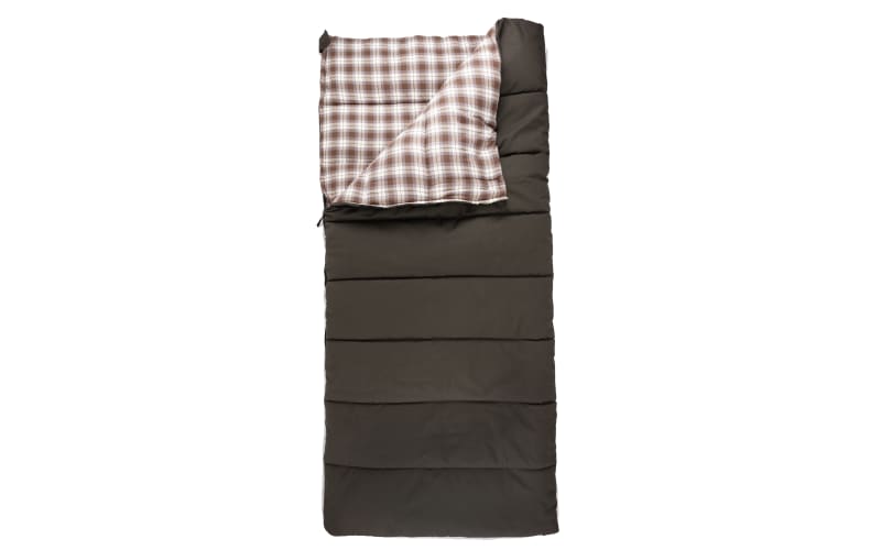 Bass Pro Shops 0° Canvas Rectangular Sleeping Bag-Olive Green/Plaid