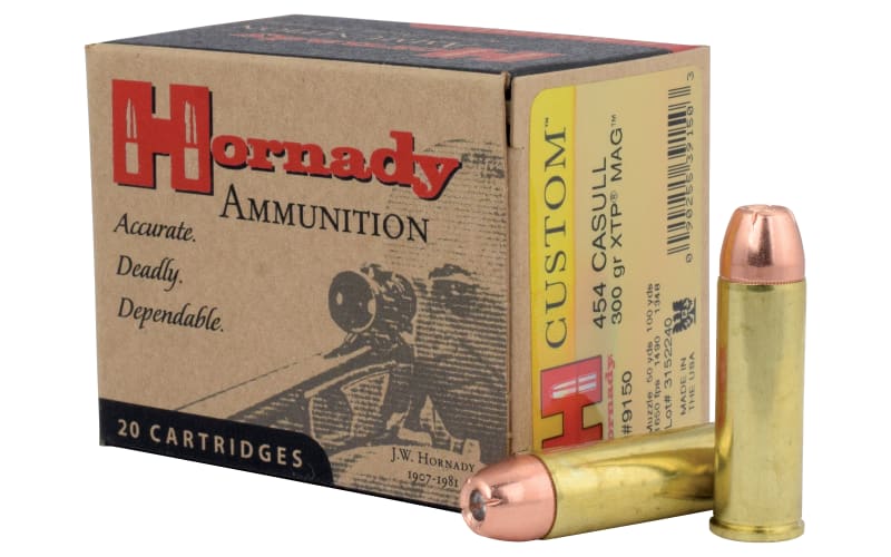 Hornady Custom .454 Casull 300 Grain JHP Pistol Ammo