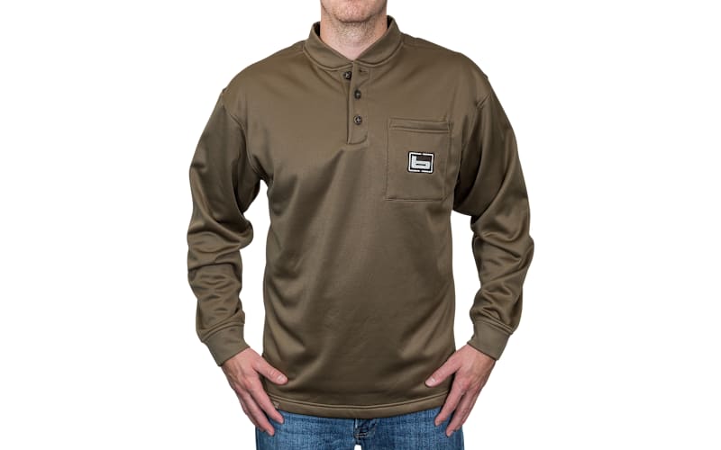 Banded Tec Fleece Henley Shirt-Spanish Moss