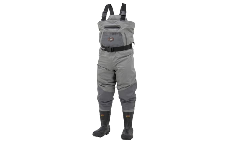 frogg toggs Steelheader Reinforced Nylon Insulated Felt Sole Boot-Foot Chest Waders for Men-Slate/Grey