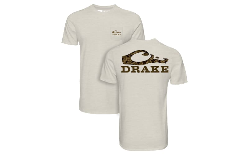 Drake Waterfowl Stacked Logo Old School Short-Sleeve Pocket T-Shirt ...